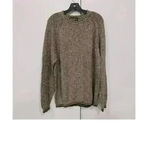 Eddie Bauer Men's XL Tall Brown Chunky-Knit Pullover Sweater